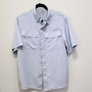 REALTREE Fishing Shirt Grey Sz S/P Excellent Cond PTP 21" L 30"